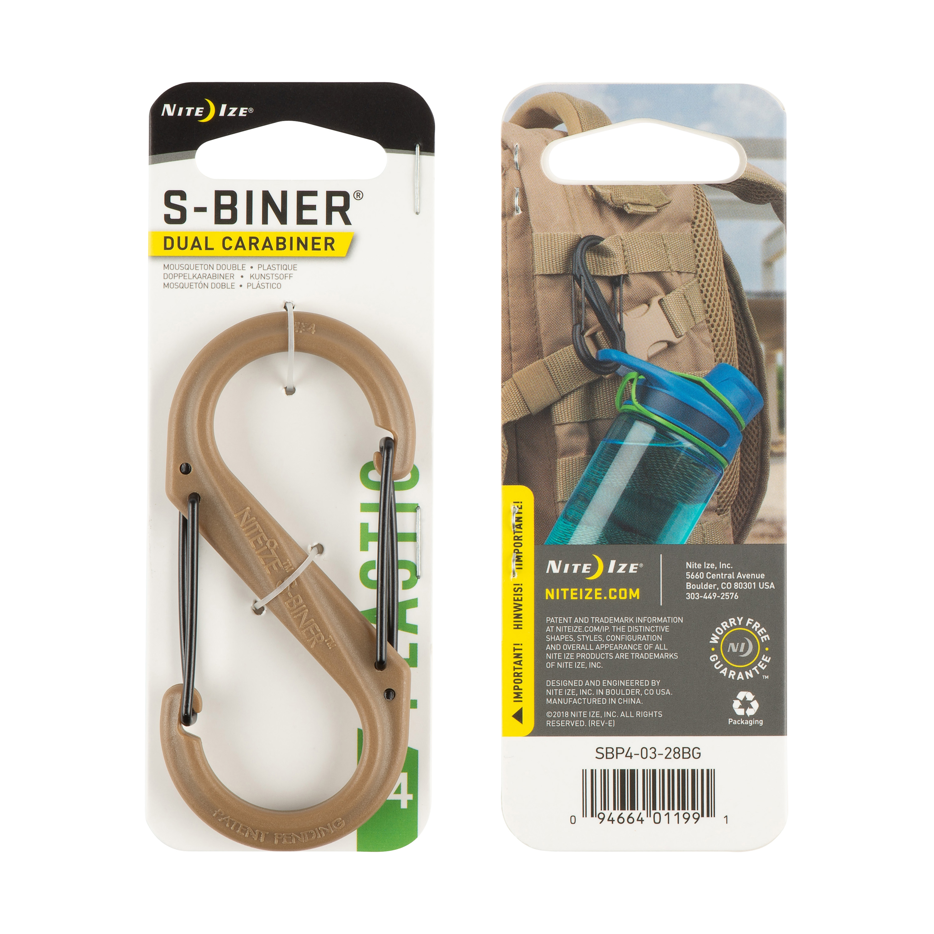 Nite Ize S-Biner® #4 (M), coyote-brown